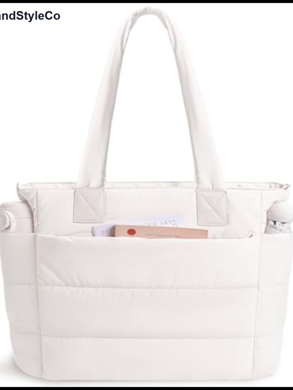 Puffer Tote Bag Quilted Recycled Nylon Laptop Work Teacher Nurse Travel